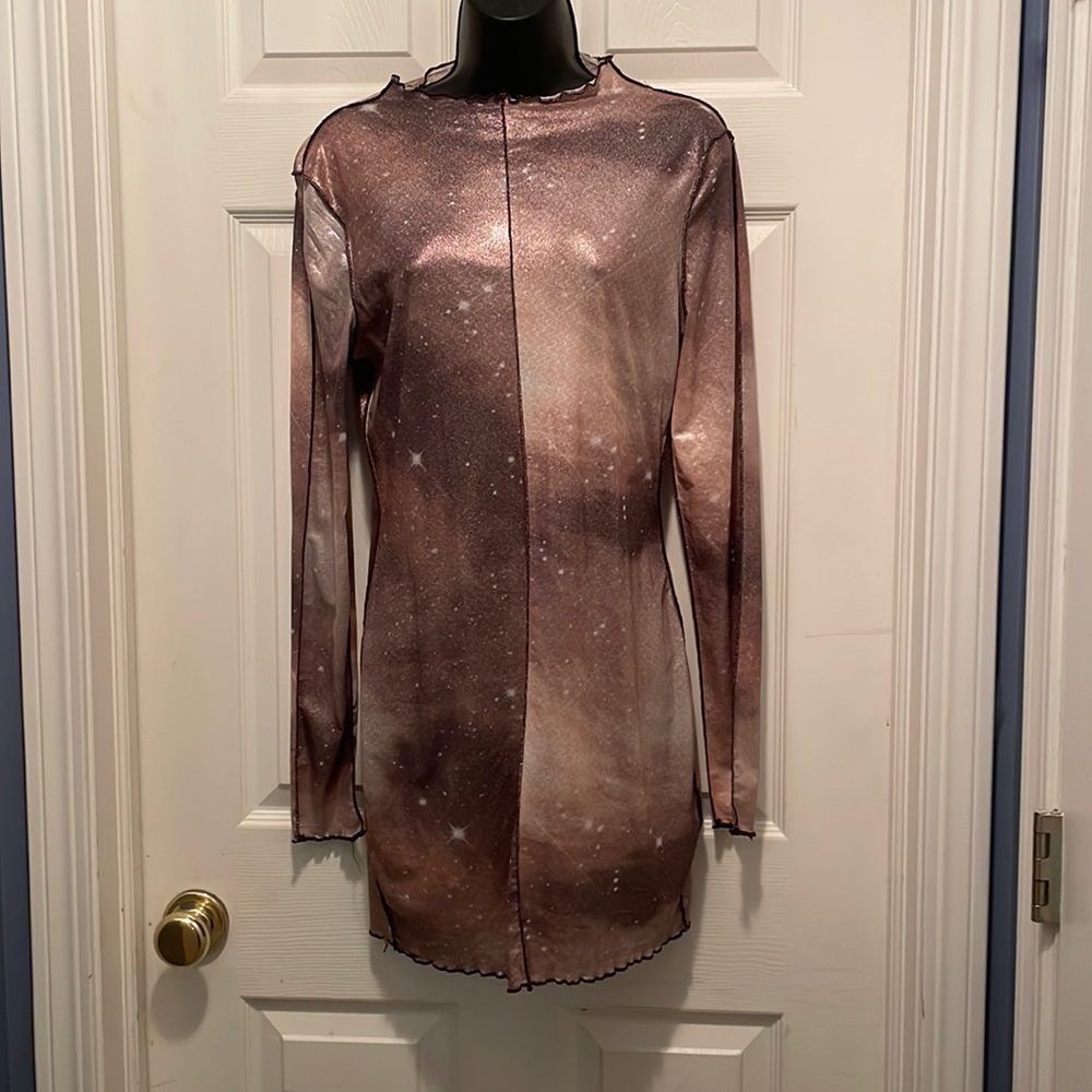 Sheer Mini Dress 🤎